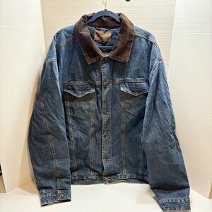 Legendary Whitetails Stockyards Denim Jacket 2XL Flannel Lined Corduroy Collar